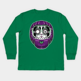 purple and green daruma doll Kids Long Sleeve T-Shirt